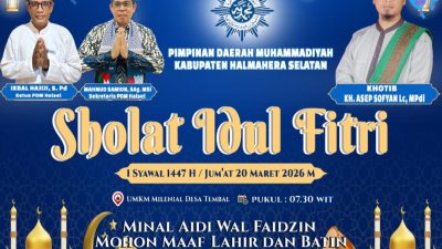 Muhammadiyah Halsel Pusatkan Sholat Idul Fitri di UMKM Milenial Desa Tembal