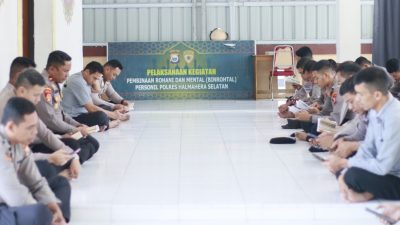 Memperkuat Mental, Personil Polres Halsel Dapat Pembinaan Keagamaan