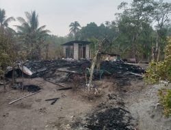 Rumah Ludes Terbakar, Keluarga Narsin Abukabar Desa Domato Butuh Bantuan Pemkab Halbar 